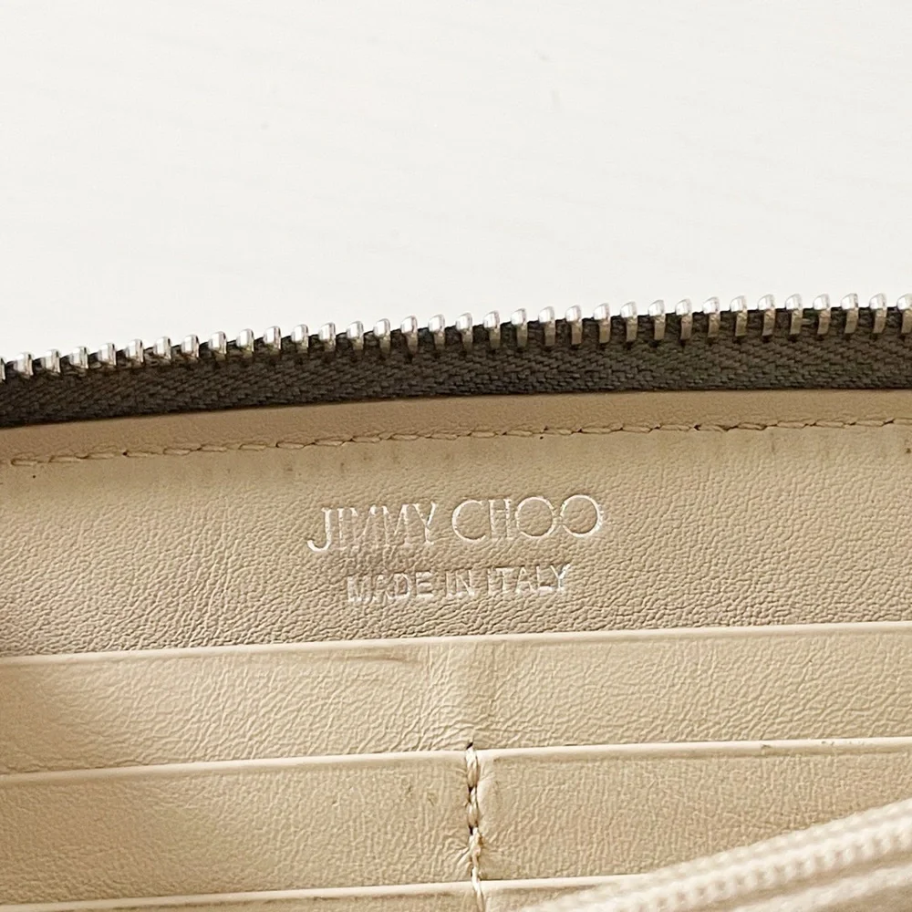 Jimmy Choo metallic leather stars long zip wallet
